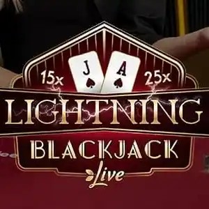 Lightning Blackjack slot logo by Evolution at Frank Casino